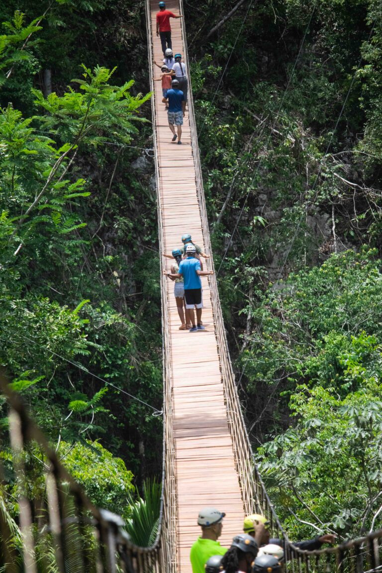 Cave Rope Bridge Rainforest Bridges in the Sky w/ Cave Tubing - Dark Night Cave Tubing ...